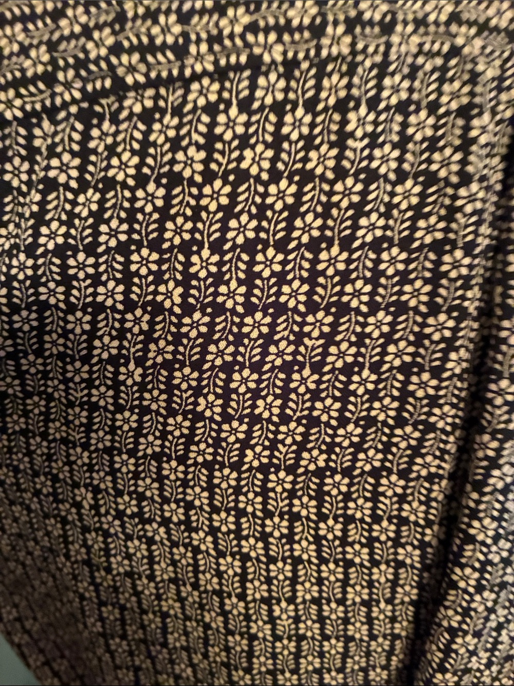 Patterned Long-Sleeve Shirt Dress with Self-Tie Waist — Black and Tan - Picture 4 of 4